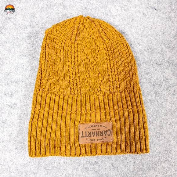 Carhartt Fisherman Beanie Hat Brown Rib Knit Women's One Size - Picture 4 of 8